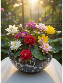 15 Adet Tohum Karışık Renkli Kase Lotus Çiçeği Tohumu Taze Hasat ÜCRETSİZ KARGO